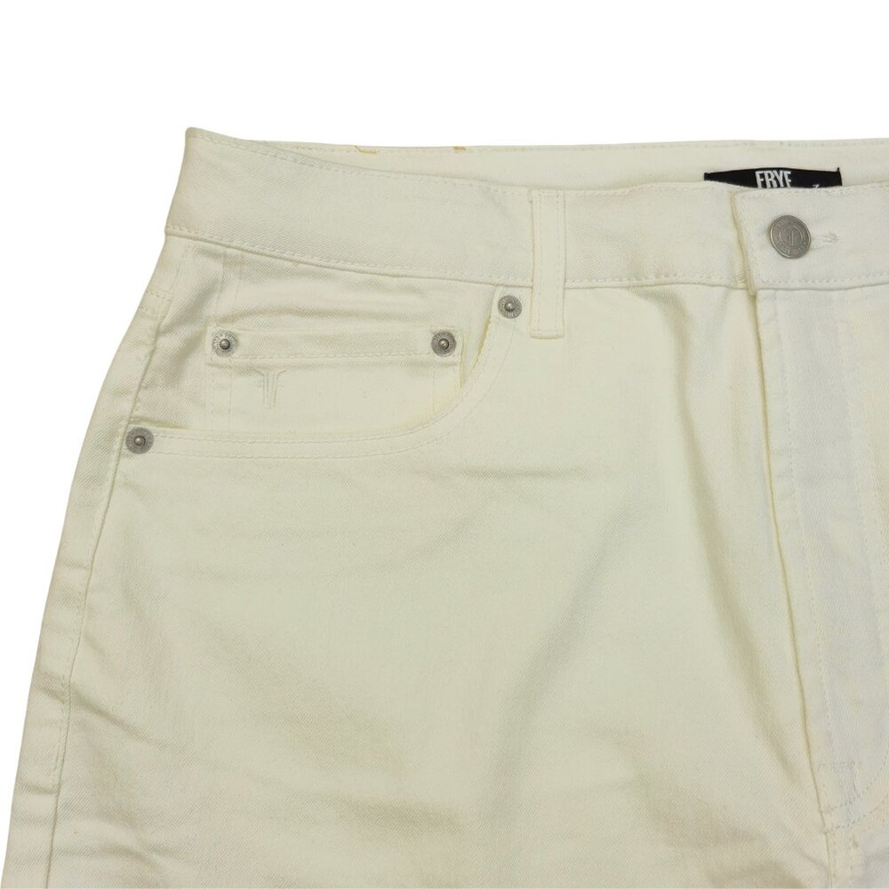 Frye NEW Women's Jeans Size 14/32 Ivory High Rise Cuffed Crop Denim - Picture 3 of 11